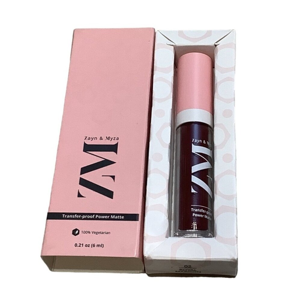 ZM Zayn Myza Vegan Transfer Proof Power Matte Lipstick Royal Maroon